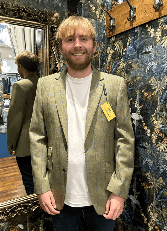 Sheringham Herringbone Jacket | Blue Overcheck