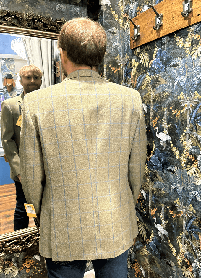 Sheringham Herringbone Jacket | Blue Overcheck