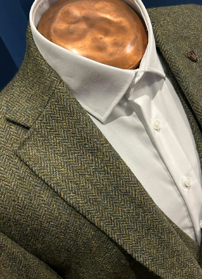 Shrewsbury Green Herringbone Moon Tweed Jacket