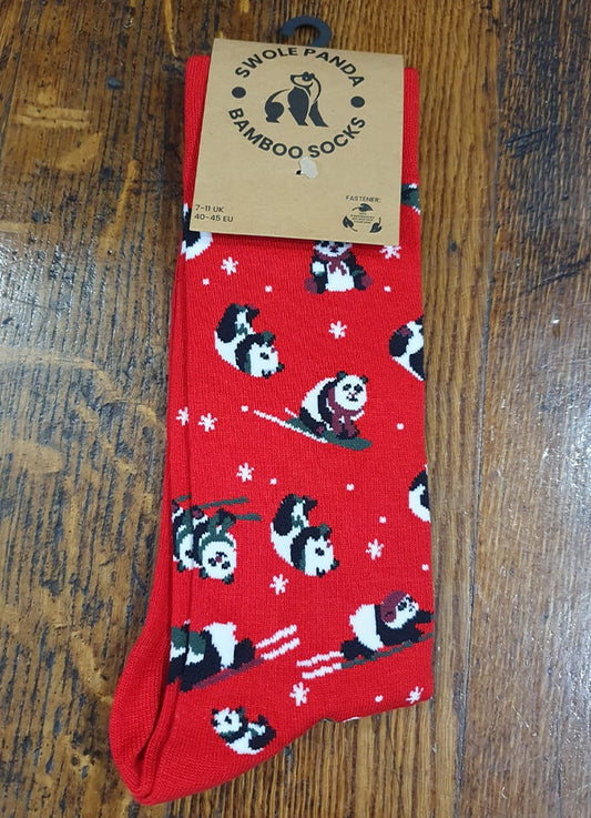 Swole Panda | Christmas Panda Red Socks