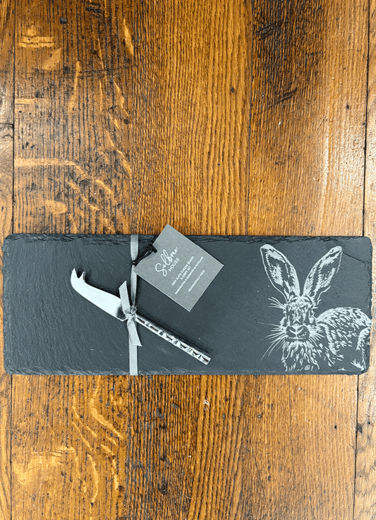 Selbrae | Mini Slate Cheese Board & Knife Set | Hare Side Profile