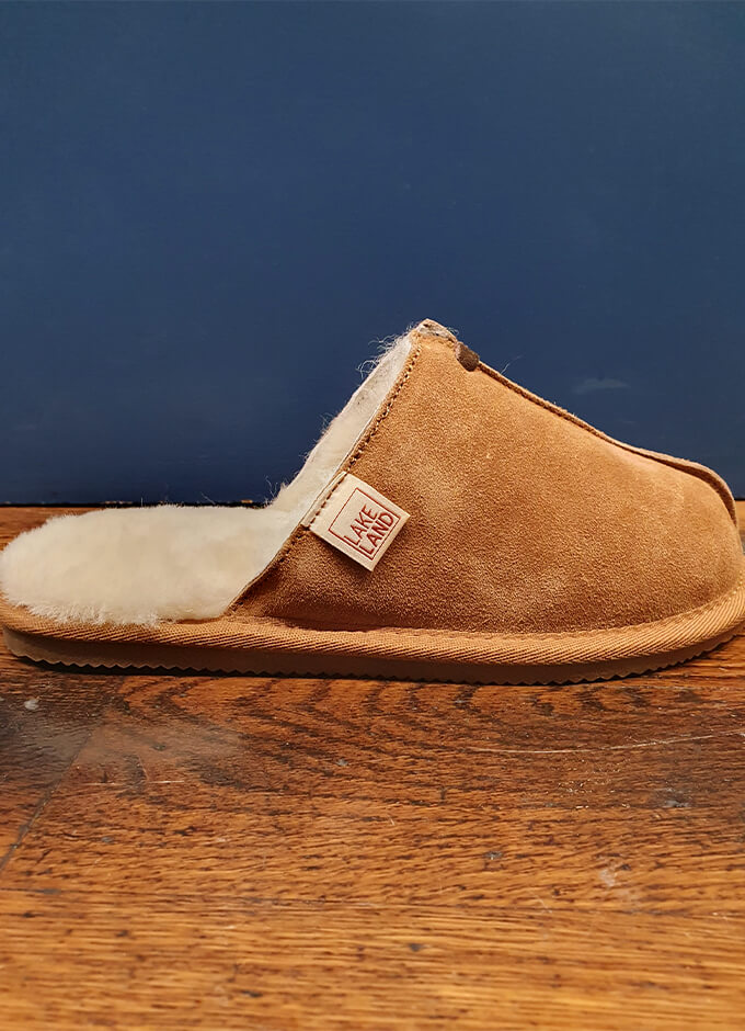 Lakeland Ladies Seam Slider Slipper | Tan