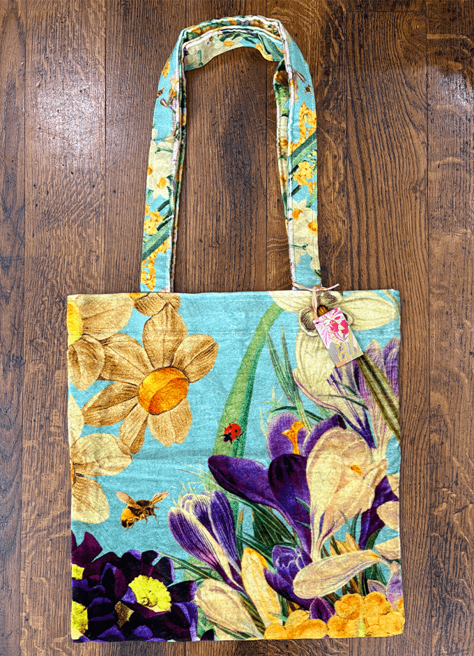Velvet Tote Bag | Spring Flora