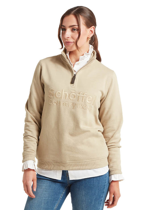 St Issey Quarter Zip Sweatshirt | Coblestone