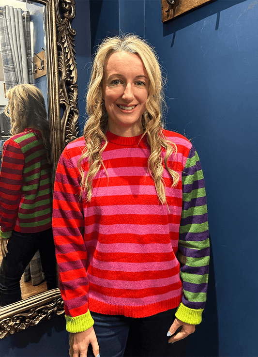 Reversible Stobo Stripe Sweater | Rosa