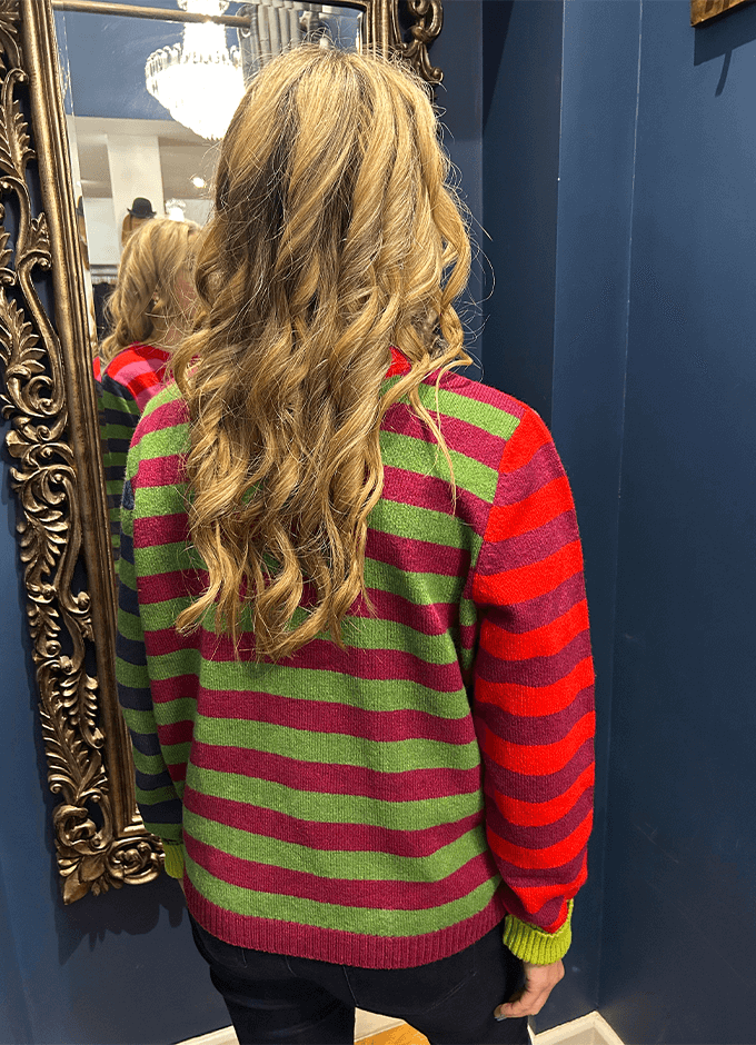 Reversible Stobo Stripe Sweater | Rosa