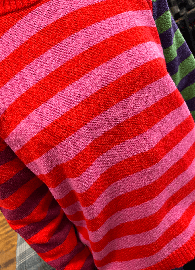 Reversible Stobo Stripe Sweater | Rosa