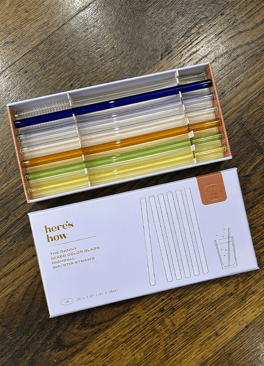 Danny Mixed Colour Glass Highall Sip/Stir Straws