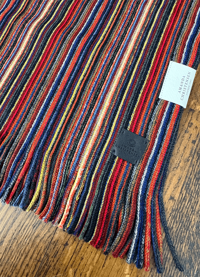 Wool Striped Scarf | Multi Colour
