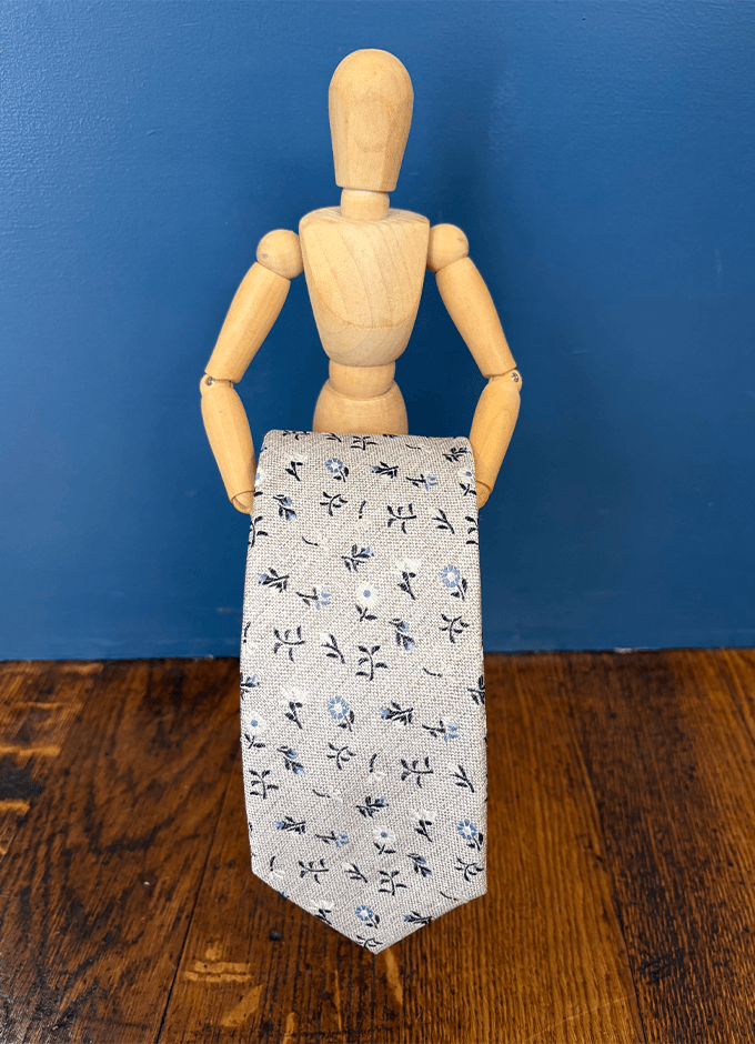 Silk Tie | Tan Elegant Floral