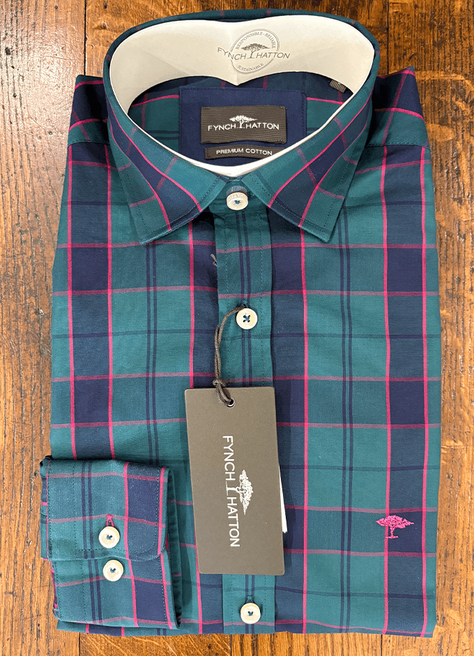 Poplin Check Shirt | Teal