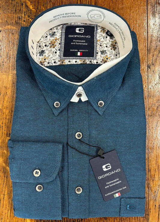 Button Down | Brushed Twill Shirt | Teal