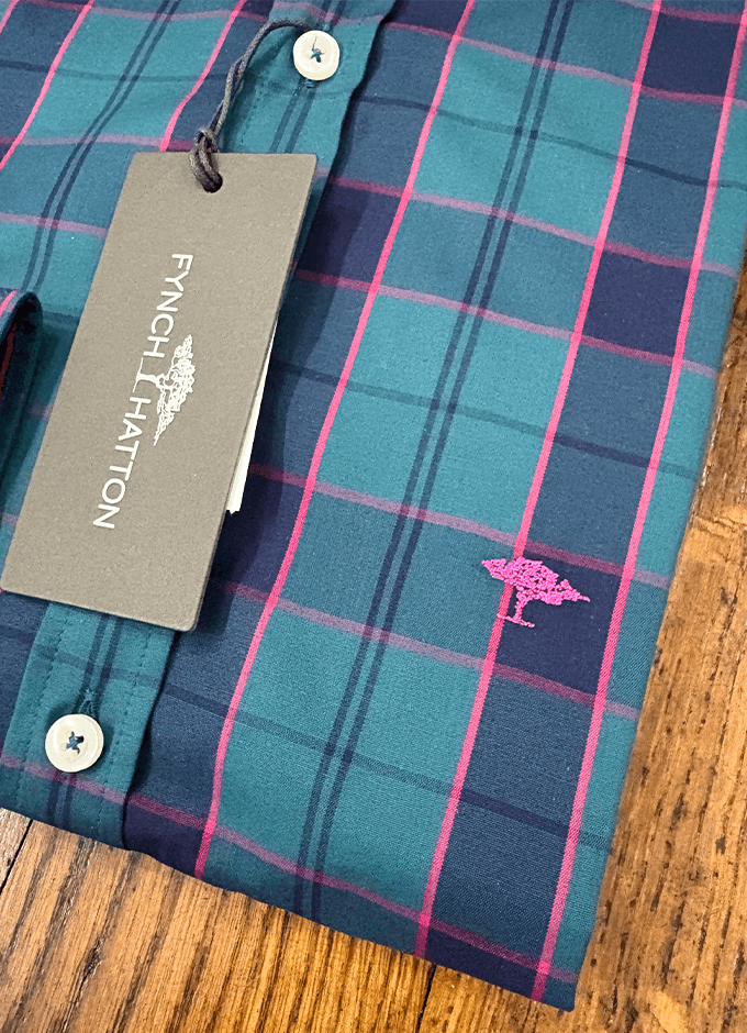 Poplin Check Shirt | Teal