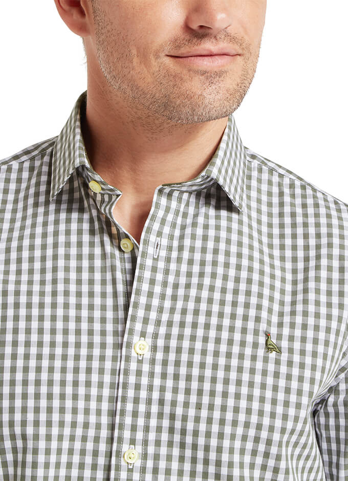 Thorpeness Tailored Shirt | Beetle Green Check