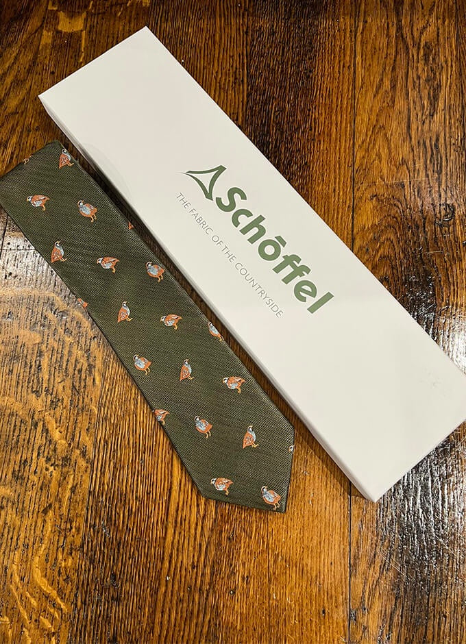 Schoffel | Ashford Silk Tie | Forest French Partridge