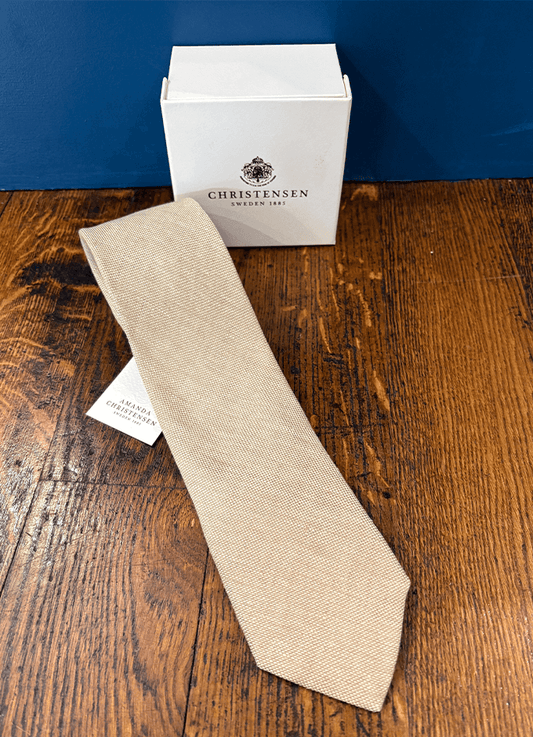 Hopsack Linen Classic Tie | Sand