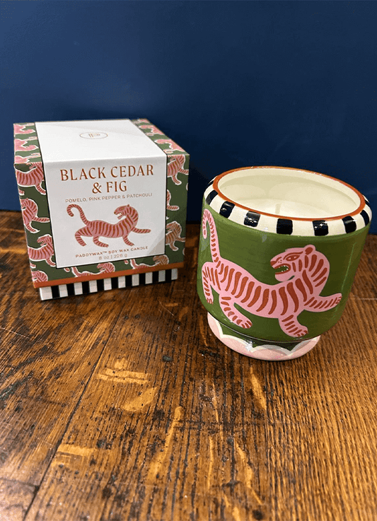 Dopo 226g Tiger Ceramic Candle | Black Cedar  & Fig Boxed