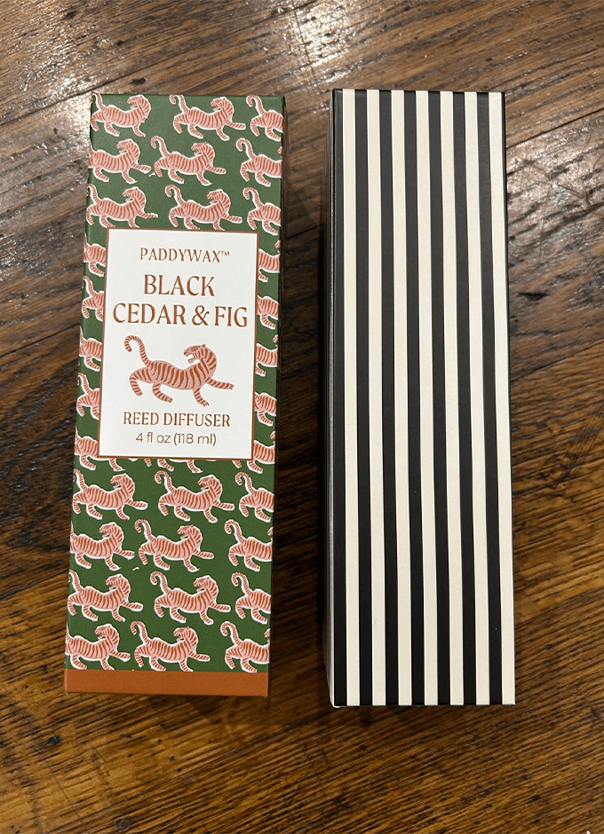 A Dopo 4fl oz./118ml Tiger Ceramic Diffuser | Black Cedar & Fig