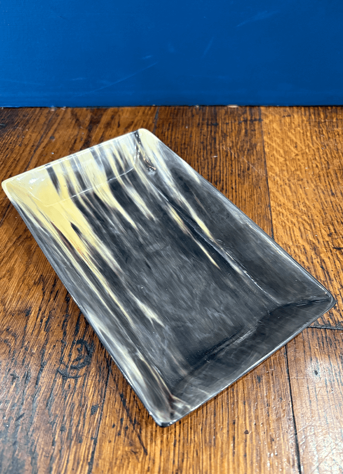 Oblong Horn Trinket Tray | Black