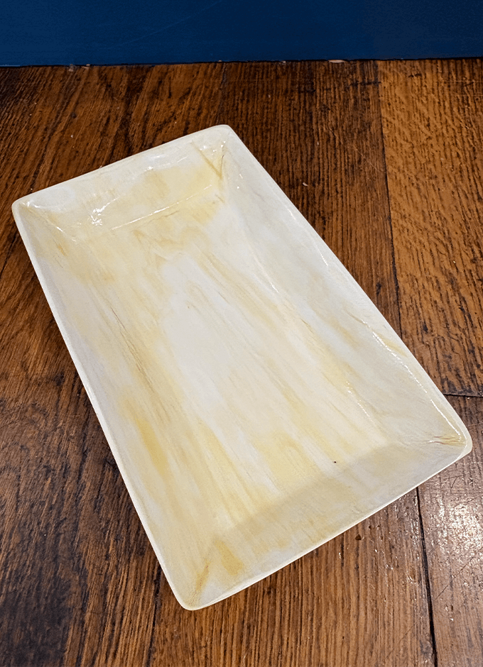 Oblong Horn Trinket Tray | Cream