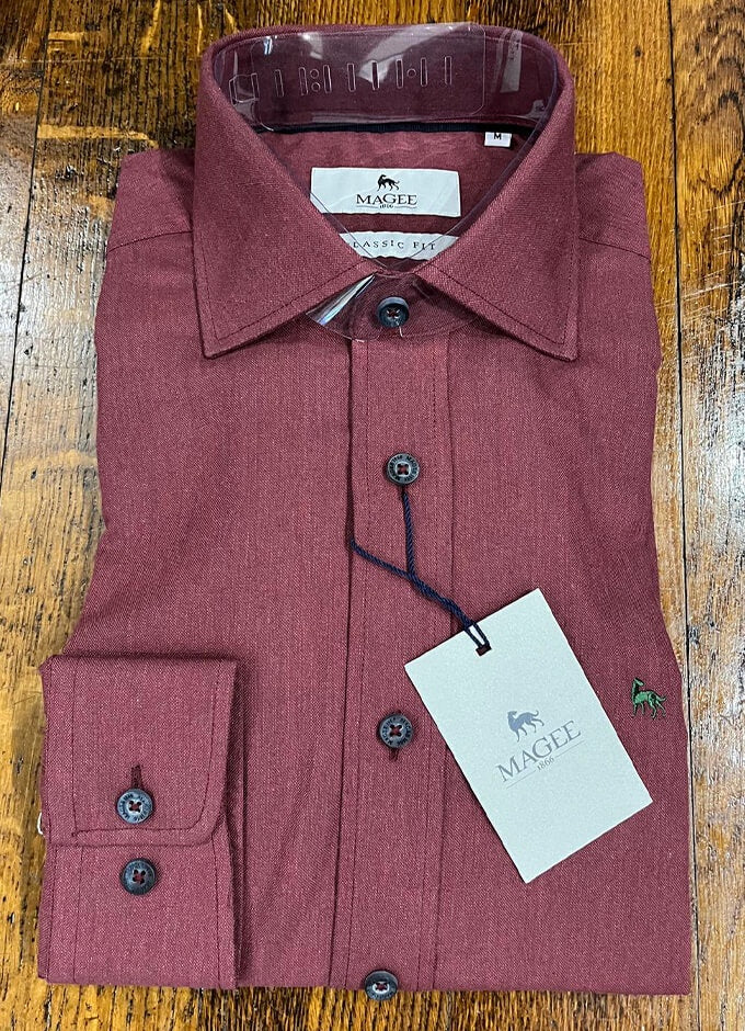 Tullagh Cotton Shirt | Burgundy