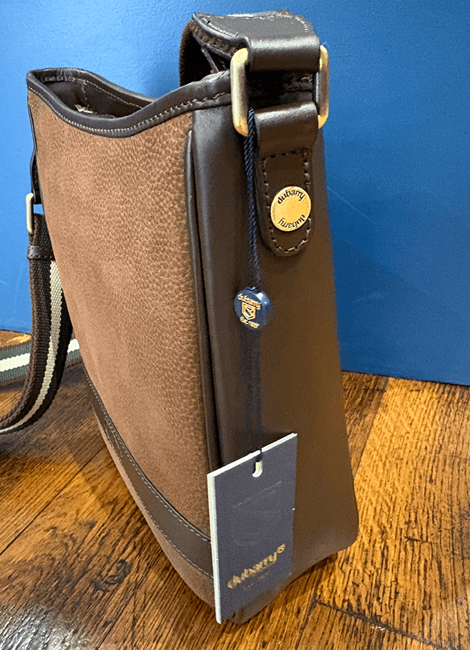 Tullyfern Suede And Leather Handbag | Walnut