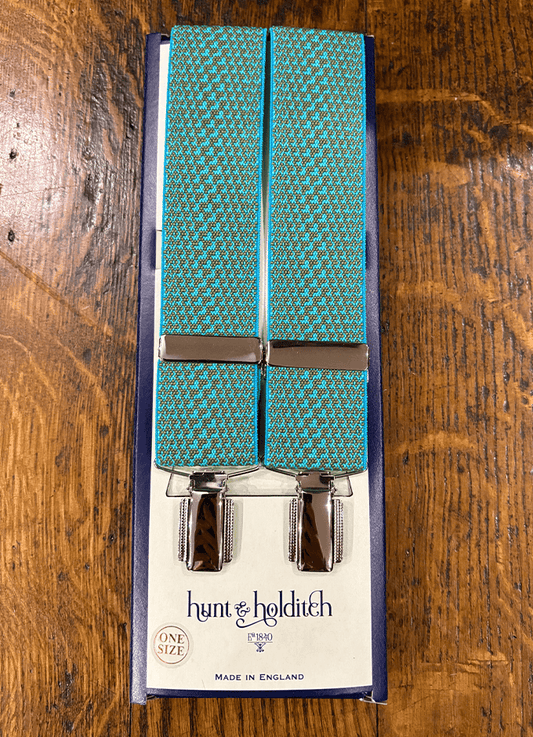 Clip Braces | Turquoise Geometric