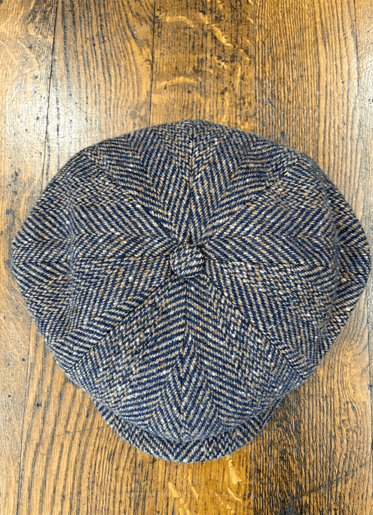 Donegal Tweed Baker Cap | Brown & Black Herringbone”