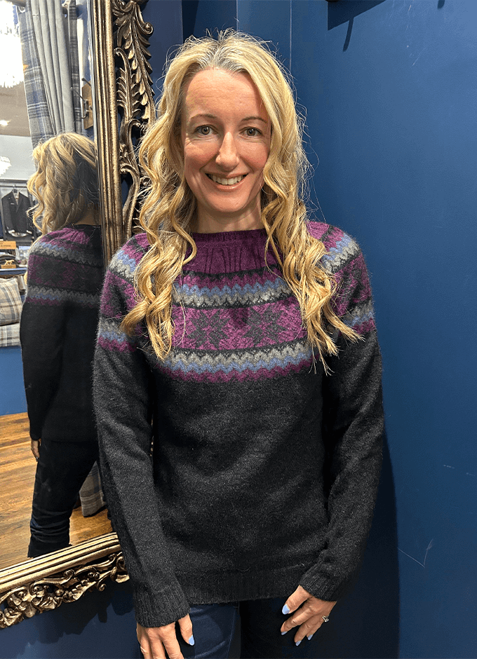 Ladies Possum Wool Norwdarn Sweater | Twilight