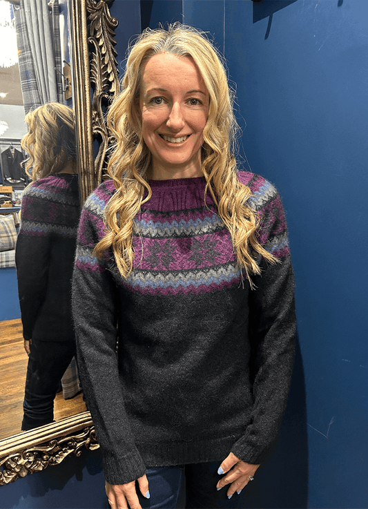 Ladies Possum Wool Norwdarn Sweater | Twilight