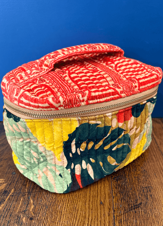 Quilted Vanity Case | Exotic Leaves