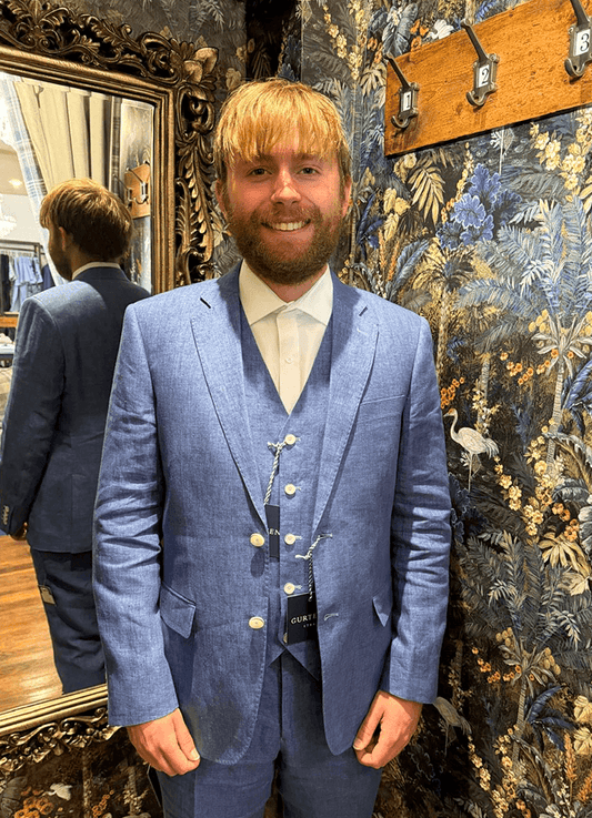 Viago Linen Jacket | Powder  Blue