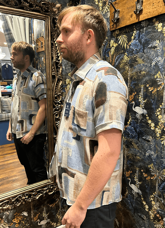 Vivaro Short Sleeve Shirt | Blue Brown