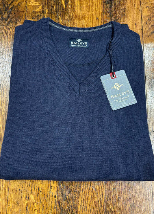 Lambswool Jumper | V Neck | Navy