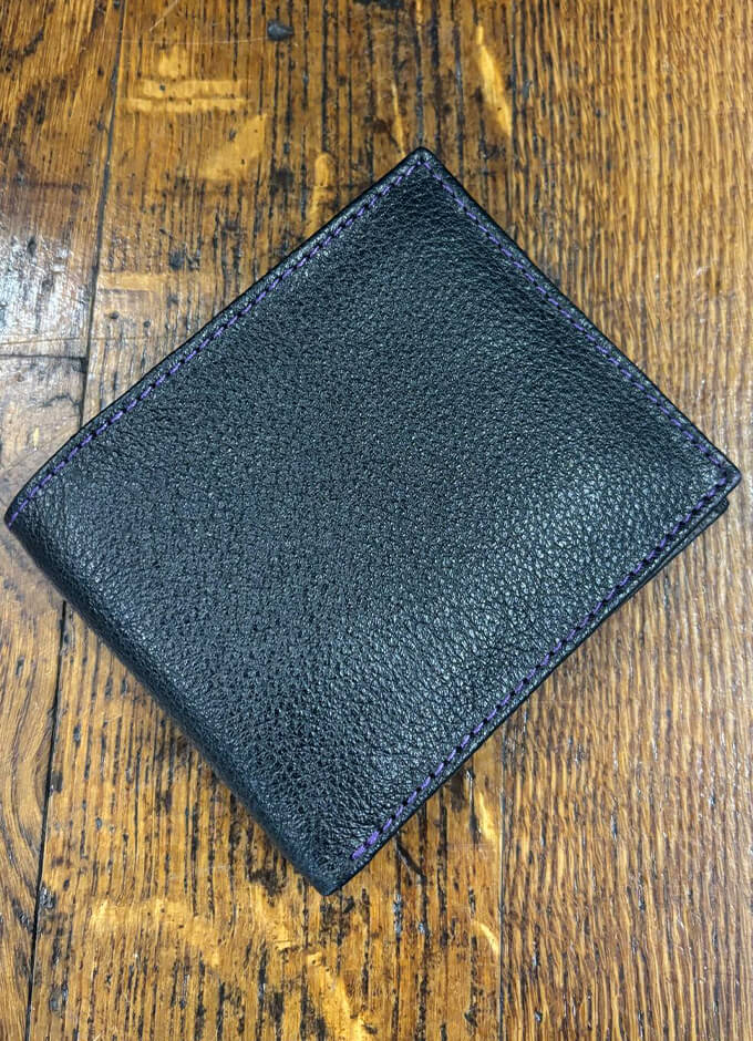 Leather Card Holder & Coin Wallet | Felix Fabric Trim