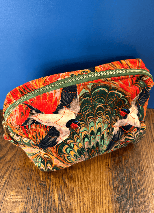 Powder | Quilted Wash bag  | Marbled Swallow
