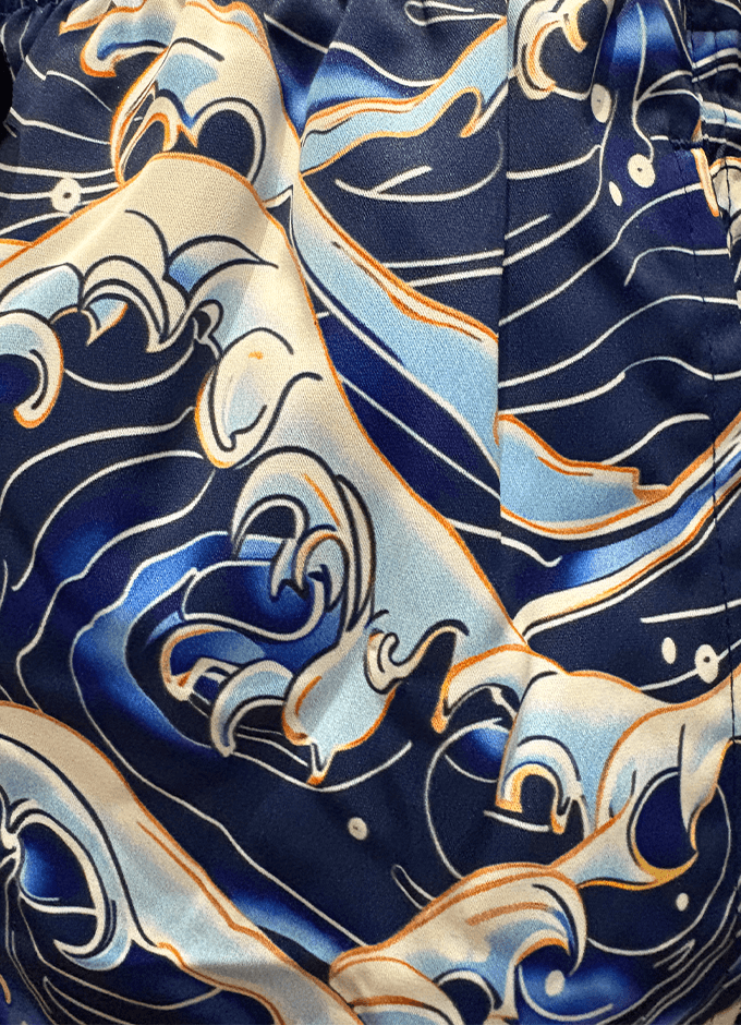 Swole Panda | HydroMotion Swim Shorts | Wave Pattern
