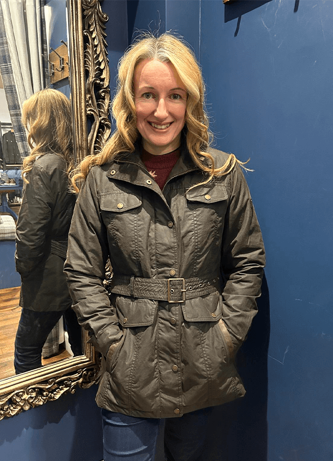 Gandon Women's Wax Cotton Coat | Verdigris