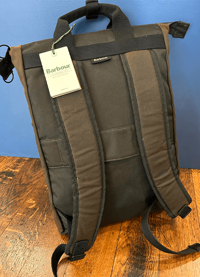 barbour wax leather backpack olive Backpack – Hector's Clothing