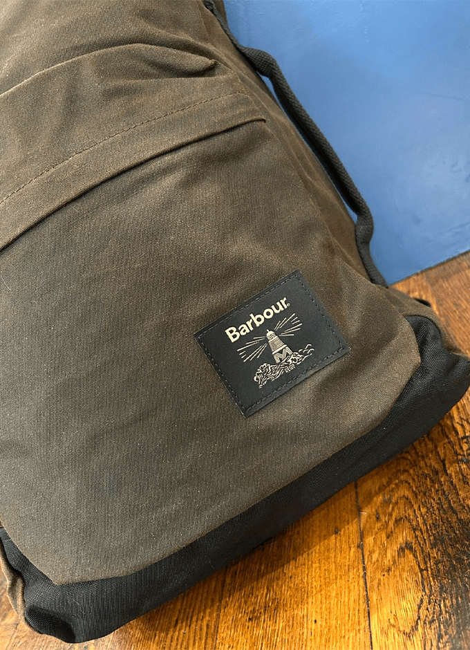 barbour wax leather backpack olive Backpack – Hector's Clothing