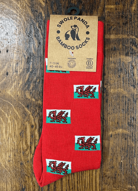 Swole Panda | Welsh Flag Bamboo Socks