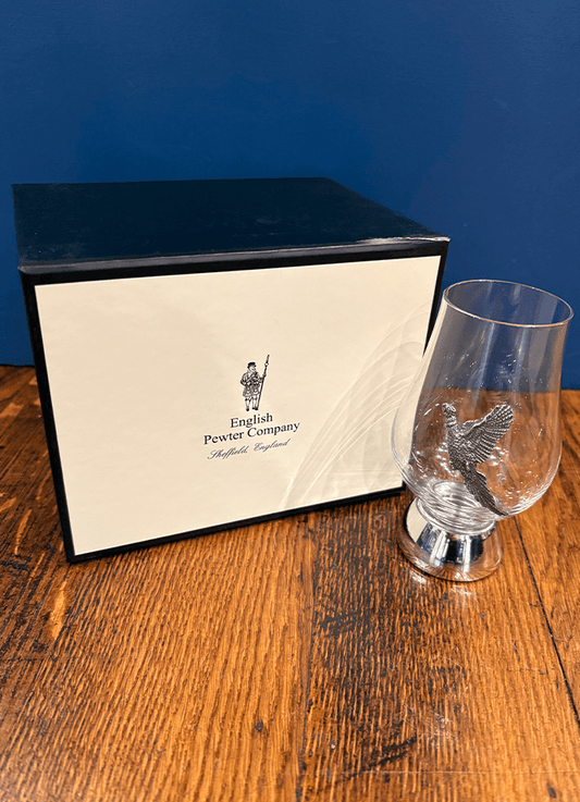 English Pewter | The Glencairn Whisky Glass With Pewter Base and Pheasant 200ml