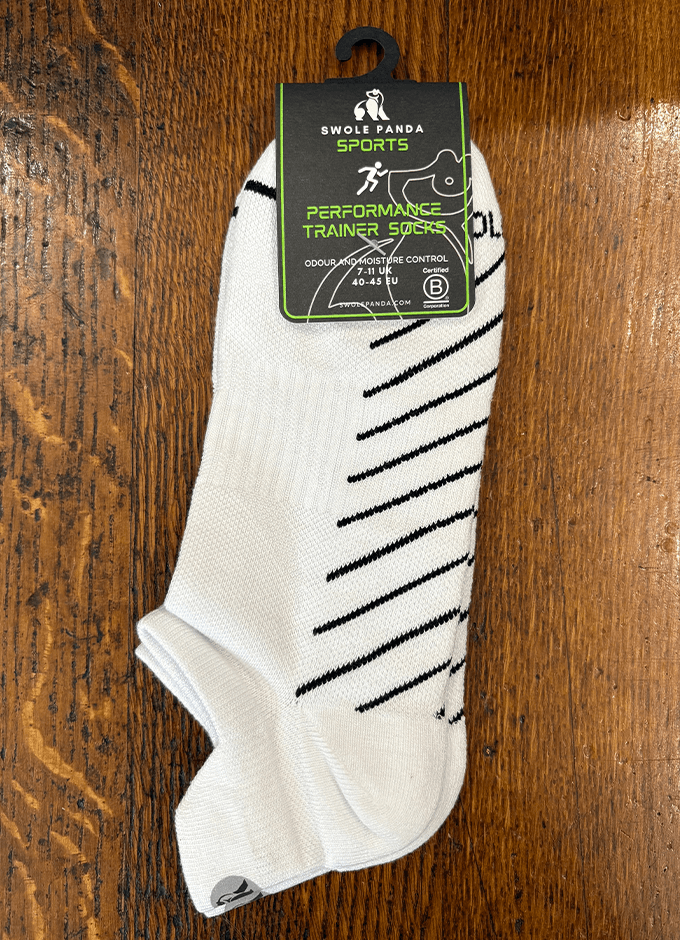 Swole Panda | Trainer Socks | White