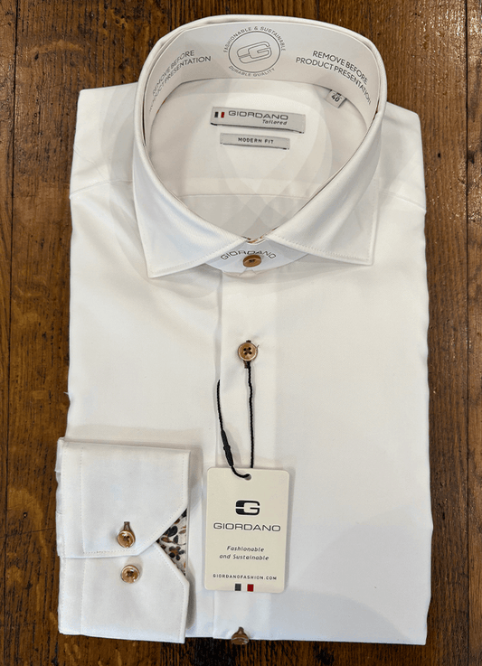 Cotton Shirt | White | Floral Trim