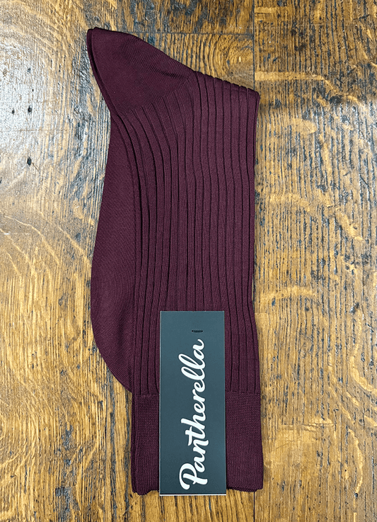 Danvers Cotton Lisle Men's Socks | Burgundy