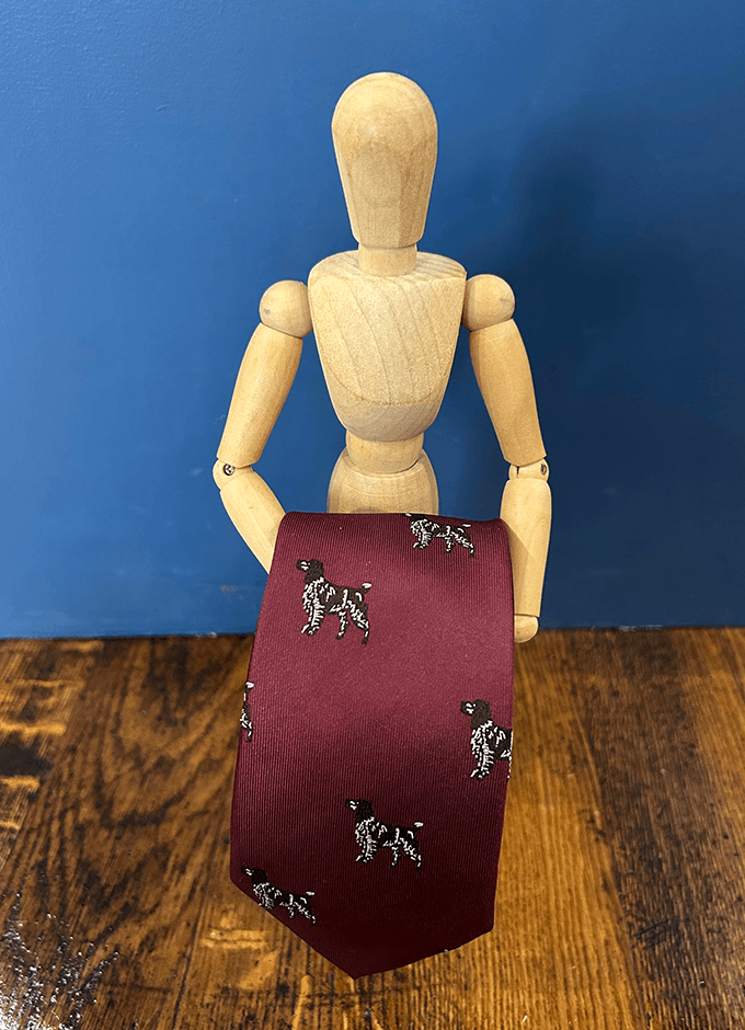 Country Silk Tie | Spaniel Wine