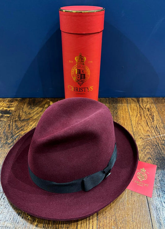 Christy's | Epsom Fur Felt Trilby | Wine