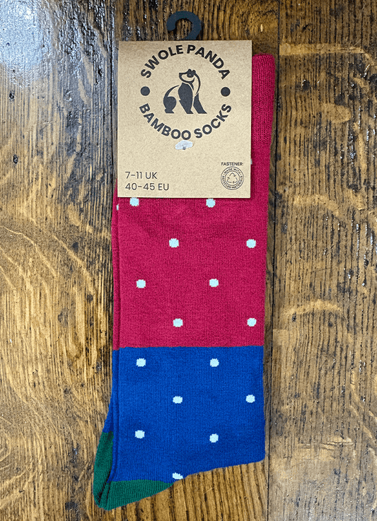 Swole Panda | Spot Burgundy/Navy/Green Socks