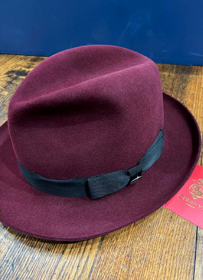 Christy's | Epsom Fur Felt Trilby | Wine