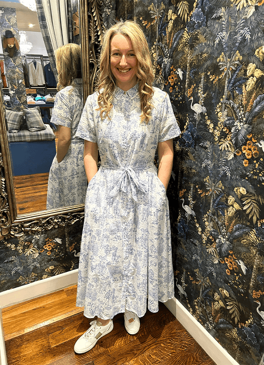 Wisteria Midi Dress | Ink Blue Print